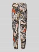 Regular fit stoffen broek met all-over print