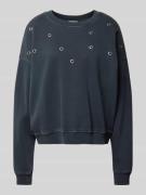 Regular fit sweatshirt met studs en ronde hals