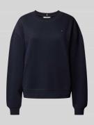 Sweatshirt met labelstitching en ronde hals