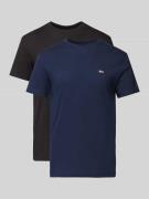Slim fit T-shirt met logobadge in een set van 2 stuks