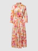 Midi-jurk met strikceintuur, model 'Julene'