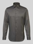 Regular fit zakelijk overhemd van viscose met kentkraag