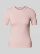 T-shirt van viscosemix met ronde hals
