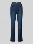 Straight fit jeans met elastische band