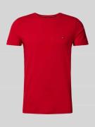 Slim fit T-shirt met logostitching