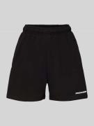 High waist sweatshorts met labelstitching, model 'SULLY'