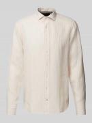 Slim fit linnen overhemd met kentkraag, model 'Sykia'