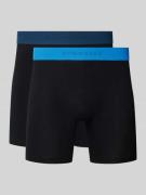 Boxershort met elastische band met label in een set van 2 stuks