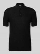 Slim fit poloshirt met structuurmotief