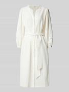 Midi-jurk met strikceintuur