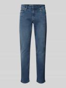 Slim fit jeans met labelpatch, model 'Loom'