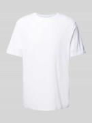 T-shirt met geribde ronde hals, model 'LIMBEALF'