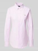 Slim fit overhemdblouse met logostitching