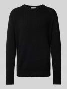 Regular fit gebreide pullover met wol en structuurmotief