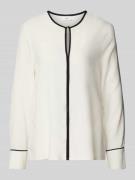 Loose fit blouse met lange mouwen van soepele viscose met contrastdeta...