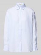 Relaxed fit linnen overhemdblouse met doorknoopsluiting