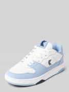 Leren sneakers met labeldetails