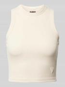 Korte top met labeldetail, model 'EDIE'