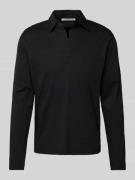 T-shirt met geribde ronde hals, model 'TRUANE'