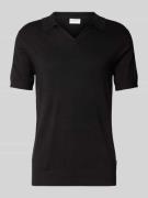 Slim fit poloshirt met V-hals, model 'Ecovero'