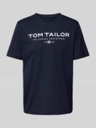 Regular fit T-shirt van puur katoen met labelprint