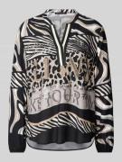 Regular fit blouseshirt van viscose met tuniekkraag