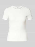 Slim fit T-shirt met fijnrib