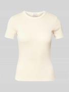 Slim fit T-shirt met fijnrib