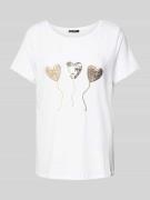 T-shirt met pailetten en ronde hals