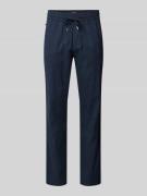 Regular fit linnen broek met elastische band, model 'barton'