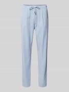 Korte chino van linnen met elastische tailleband