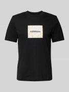 T-shirt met labelprint, model 'SPLIT'