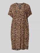 Knielange tuniekjurk met kapmouwen