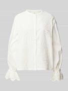 Regular fit blouse met broderie anglaise, model 'SORAYA'