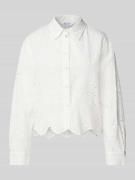 Regular fit overhemdblouse met ajourpatroon