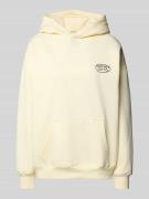 Oversized hoodie met labelprint, model 'Iced Coffee Club'