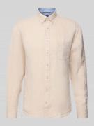 Regular fit linnen overhemd met button-downkraag