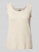 Gebreide linnen top met ribboorden, model 'BACCANO'