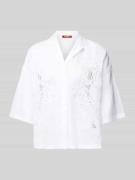 Regular fit overhemdblouse met broderie anglaise, model 'LEGNO'