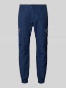 Slim fit cargobroek met deelnaden