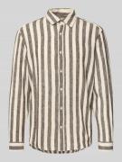Tailored fit linnen overhemd met kentkraag