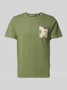 T-shirt met geribde ronde hals, model 'BHJEM'