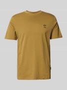 T-shirt met geribde ronde hals, model 'JENS'