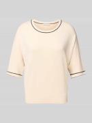 Gebreid shirt met ronde hals, model 'Prepi'