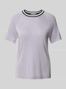 Gebreid shirt met effectgaren en raglanmouwen