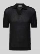 Gebreid shirt met polokraag en V-hals
