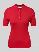 Slim fit poloshirt van viscosemix