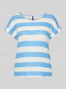 Loose fit T-shirt van viscosemix, model 'WIDE STRIPE'