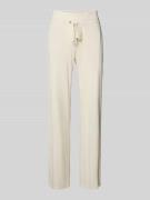 Straight fit stoffen broek met structuurmotief, model 'CANDICE'