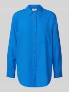 Relaxed fit linnen blouse met borstzak, model 'Lava'